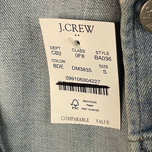 J. Crew Factory Classic Jean Jacket in Blue Denim Size S‎ NWT - Picture 9 of 12